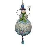 Jim Shore Heartwood Creek Roly Poly Snowman Holding Snowflake Hanging Ornament, 5 Inches