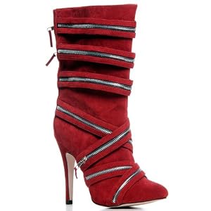WILDER Women's Zippered Mid Calf Boots by Hypnotic