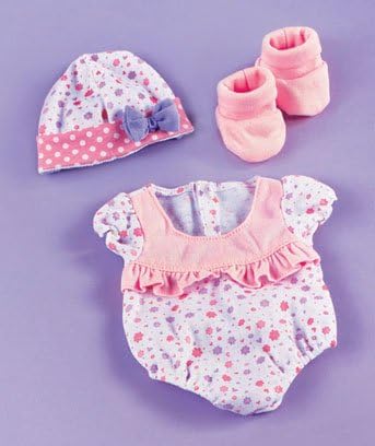 4 - Pc. Pink Romper Set for La Newborn Real Life 14" Doll