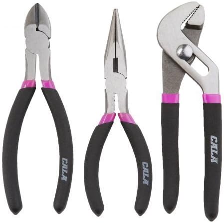 Cala Tools KDE3PS Pliers Set, Pink, 3-Piece by Cala Tools