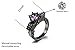 Zealmer Black Gun Gold Plated Round Cut Amethyst Purple CZ Cubic Zirconia Vintage Gothic Skull Ring 6