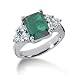 4 Ct Diamond Emerald Ring Engagement Emerald Cut Prong Fashion 14k White Gold 4 Ct Diamond Emerald Ring Engagement Emerald Cut Prong Fashion 14k White Gold