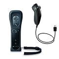 BestDealUK Nintendo Wii Remote and Nunchuck Controller Combo - Black (Non Oem)-Includes Silicone Sleeve and Wrist Strap