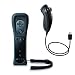 Nintendo Wii Remote and Nunchuck Controller Combo - Black (Non Oem)-Includes Silicone Sleeve and Wri