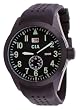 CIA Men's Black IP Stainless Steel Silicone Strap Military Spec Swiss Analog Watch