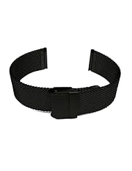 20mm Stainless Steel Wire Mesh Matt Black PVD Bracelet Watch Band Strap for Your Dress Watch