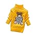 Little Girls Baby Cute Bear Turtleneck Winter Warm Polo Neck Sweater Tops L Yellow