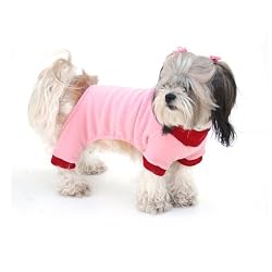 Fleece Pet Pajamas - Pink/Red - Small