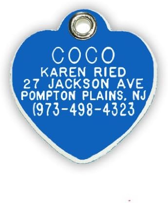 Heart Shaped Dog Cat Pet ID Tag Custom Engraved Acrylic Plastic 6 Colors & 3 Sizes to Choose From (Message Seller with Engraving Information)