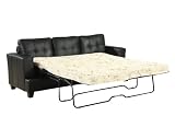 ACME 15061B Platinum Sofa with Sleeper with Black Bonded Leather, Queen
