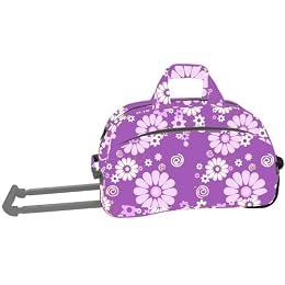J World Rolling Duffel - Purple Flower