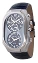Philip Stein Teslar Mens Black Alligator Strap Black Dial Chronograph Dual Time Watch 3-G-CRB-AB