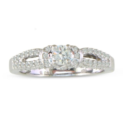 Deals Split Band 1/2ct Diamond Engagement Ring in White Gold
