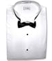 Men's Tuxedo White Dress Shirt w/ Black Bow Tie sz XLarge