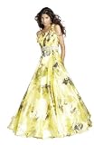 Blush 5001, Pretty A-line printed jacquard dress with ruffled neckline and strap