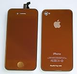 Mirror Orange GSM iPhone 4 4G Full Set: Front Glass Digitizer +LCD + Back Cover Assembly + Home Button For AT&T GSM