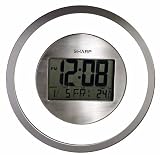 Sharp SPC355 Atomic Digital Wall Clock (Silver)