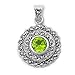 Sterling Silver & Peridot CZ Fancy Round