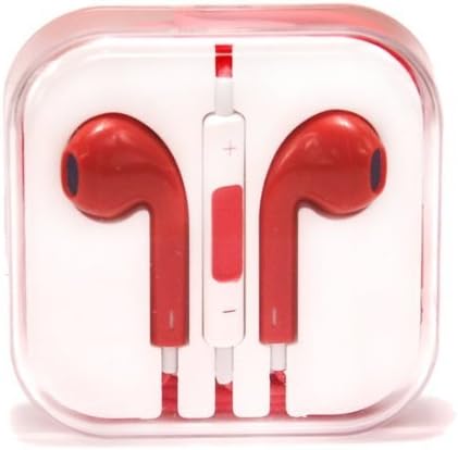 Zenotech Earpods High quality sound New Design Stereo Earphones Earbuds with Microphone for iPhone 6, 6 plus, 5,5s,5c iPads, iPods nano competible BNG(Red)