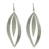 Silver Tone Leaf Earrings
