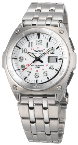 Casio Men's VQ200HDA-7AV Atomic Waveceptor Silver-Tone Watch