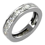 Bliss Titanium Princess Cut Diamond Eternity Band