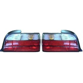 98-99 BMW 323IS 323-is ALTEZZA CLEAR TAIL LIGHT, one set (left and right included), 2-Door & Red W/ Amber Cap, 2pcs (1998 98 1999 99) BM9299CCTL