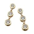 14K Yellow Gold Past, Present and Future Diamond Dangle Earrings