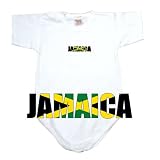 BABY BODYSUIT WHITE FLAG COLOR  JAMAICA  0 - 3 Months