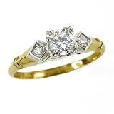 14K Antique Diamond Engagement Ring, circa 1940s