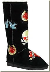 Chooka Women's Black Tattoo City Sheepskin Boot