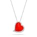 10k White Gold Red Enamel Heart with Diamonds Pendant (0.10 cttw I-J Color, I2-I3 Clarity), 18