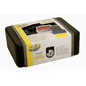 Helix 20cm lockable metal cash box