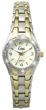 Limit 659344 Ladies Two Tone Stone Set Watch with White Mother of Pearl Dial
