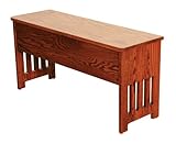 Mission Bench with Storage Solid Oak Wood - Amish Custom Handmade Pick Your Own Stain - 3 Feet - Brown Maple Wood Available for Same Price, Upcharge for Cherry, Maple, Painted, Quartersawn Oak, Rustic Cherry, Rustic Quartersawn, Distressed