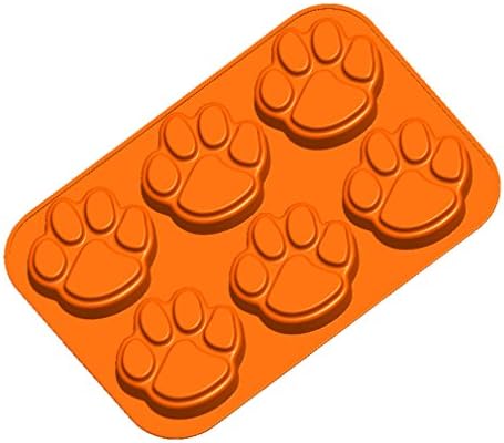 Orange Paw Print Silicone Muffin Pan
