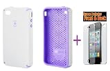 Speck Candyshell Case Moonsicle (White / Purple) for Iphone 4 (For AT&T Only) * * Bonus: 2 pcs.: Front LCD Screen & Back Case Protectors + 6 pcs. Home Button Gel Stickers * * - New In Retail Box