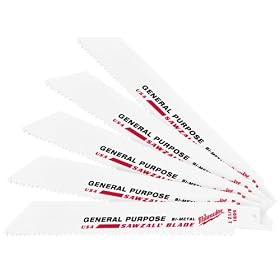 Milwaukee 48-00-5091 Super Sawzall Blade 8 12 Teeth per Inch 6-Inch Length by Milwaukee