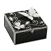 Juliana Glass & Wire Black Glass - Mother Of Pearl Square Trinket Box