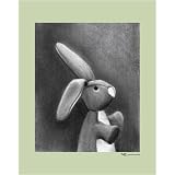 Charcoal BunnySage Border 11x14 Canvas Art Image Wrap