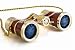 Milana Optics - Opera Glasses - Concert with Chain- Burgundy Finish with Golden Rings