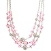  : THINK PINK TRIPLE STR BEADED NECKLACE
