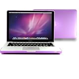 GMYLE (TM) Purple Rubberized-see-through Hard Case Skin Cover for Aluminum Unibody 13 Inches Macbook Pro with TPU Transpar...