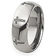 Tungsten Carbide Ring with Cross Design (8.0 mm) - Sizes 8-14