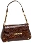 Elaine Turner Embossed Tortoise Madison Shoulder Pouchette,Cognac,one size