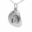 Sterling Silver Cowboy Hat Necklace