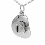 Sterling Silver Cowboy Hat Necklace