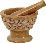 Mortar & Pestle - SOAPSTONE CARVED LEAVES 4