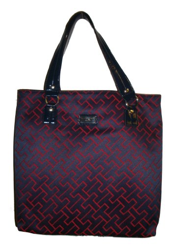 WOMENS TOMMY HILFIGER LARGE (BURGANDY/NAVY) 14X13X4.5