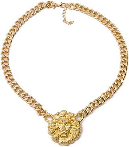 Hot New Gold Filled Link 3D Lion Head Choker Necklace For Women